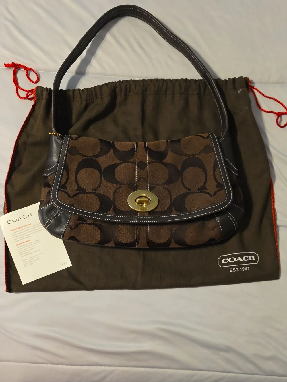 COACH Signature Erho Flap Shoulder Bag Style #11257